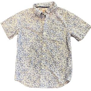 Cat & Jack Boys Floral Short Sleeve Button Up Shirt Size 6-7 Gently Worn Print